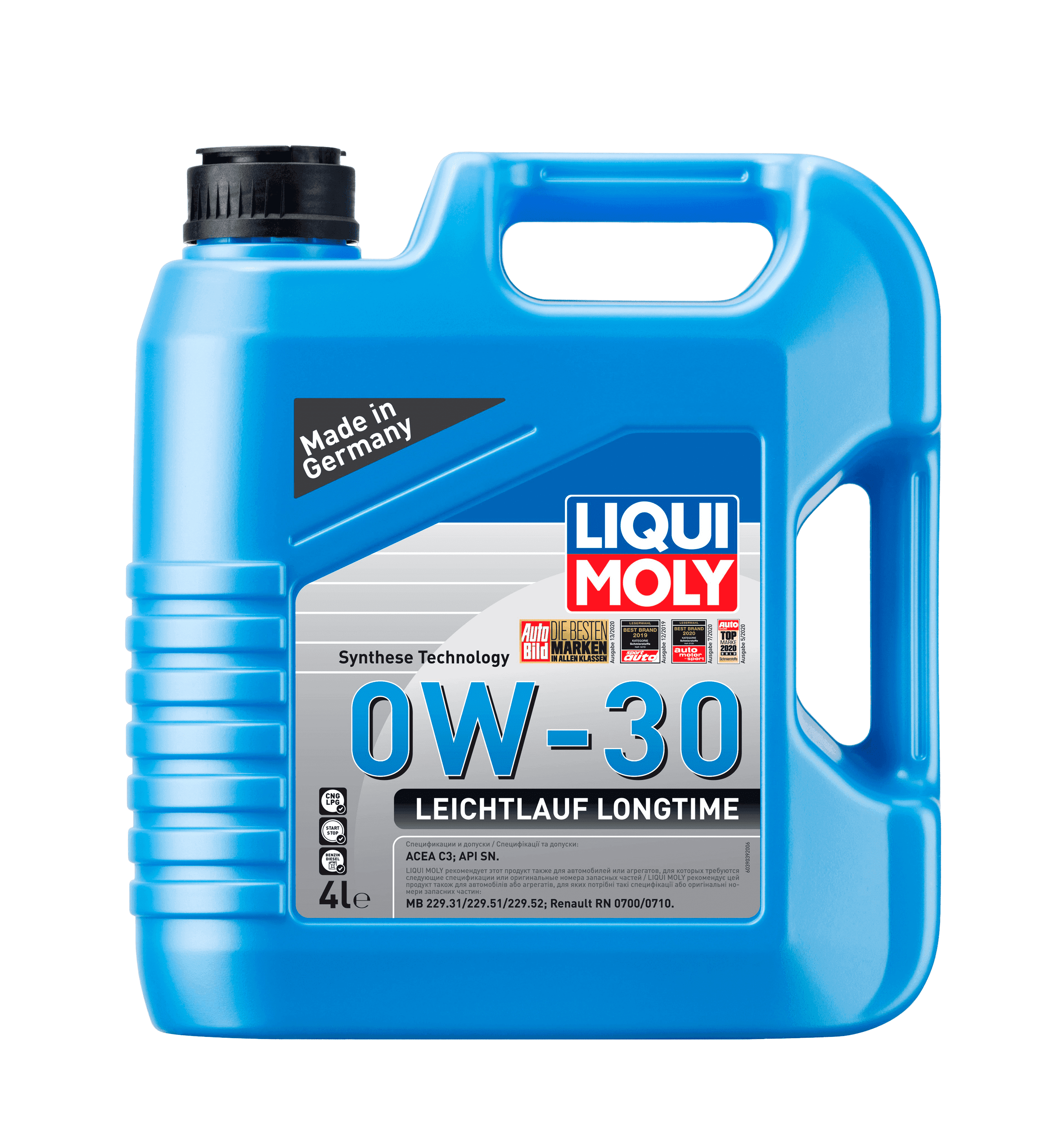 Моторное масло Liqui Moly Leichtlauf Longtime 0W-30, 4л (LiquiMoly: 39039)